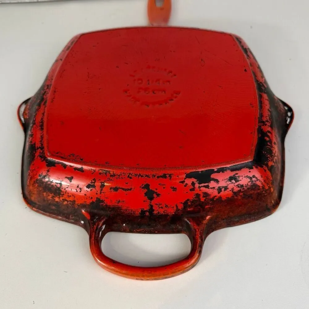 Le Creuset Signature Enameled Cast Iron Square Skillet Grill Orange
